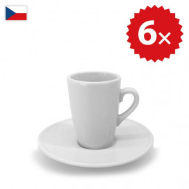 6 × Šálek na espresso vysoký - český porcelán 70ml